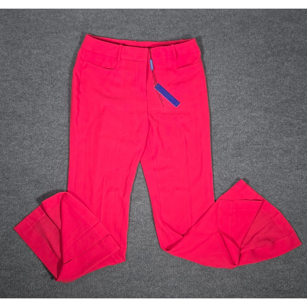 Elie Tahari Collection Wild Strawberry Pocket Slit Flare Pants Red Size 10 NEW